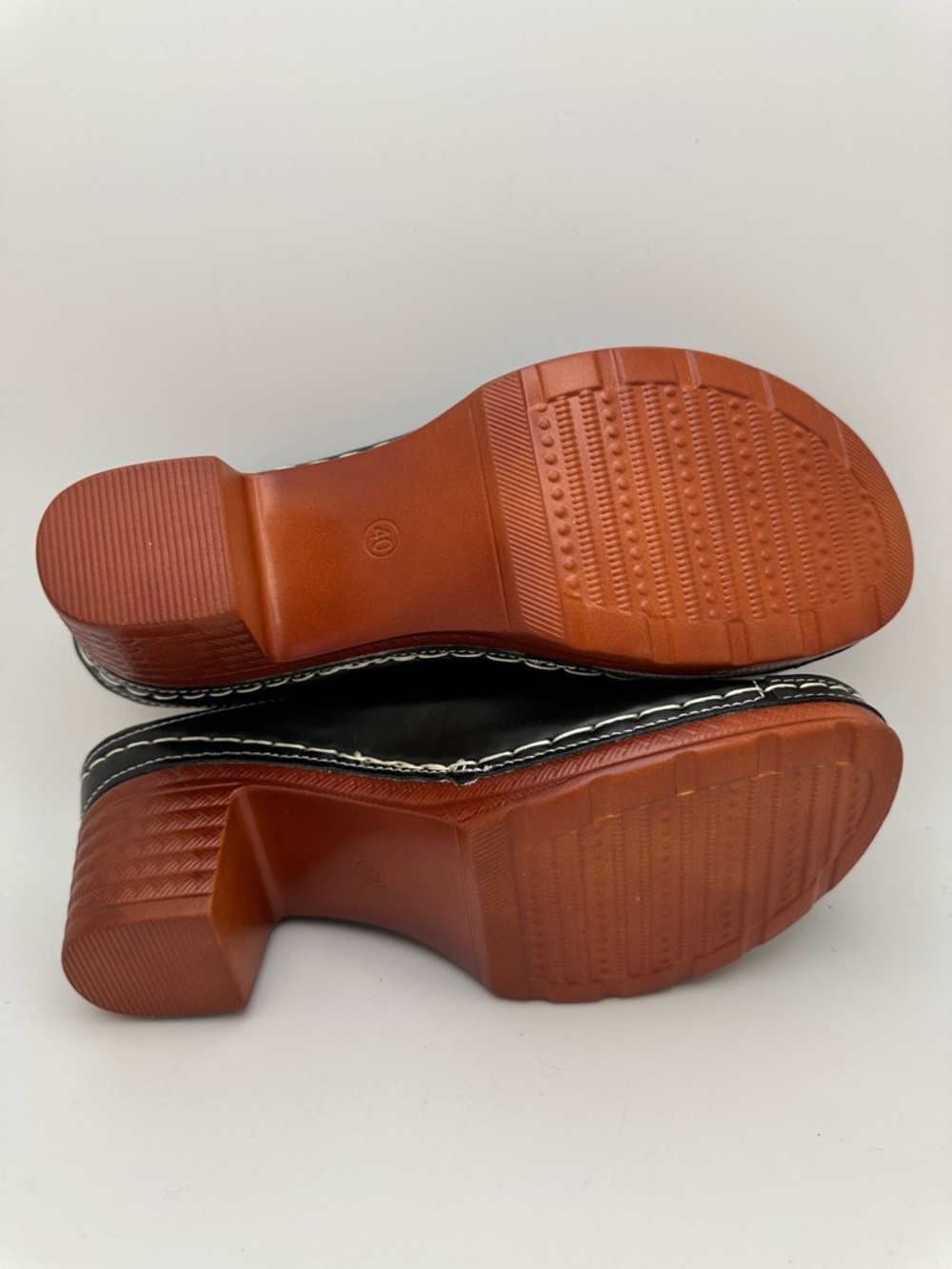 Unbranded Women’s Open-Toe Slide set of 2 sandals Black and Gold Wedge Mule Sz40 - Picture 11 of 17
